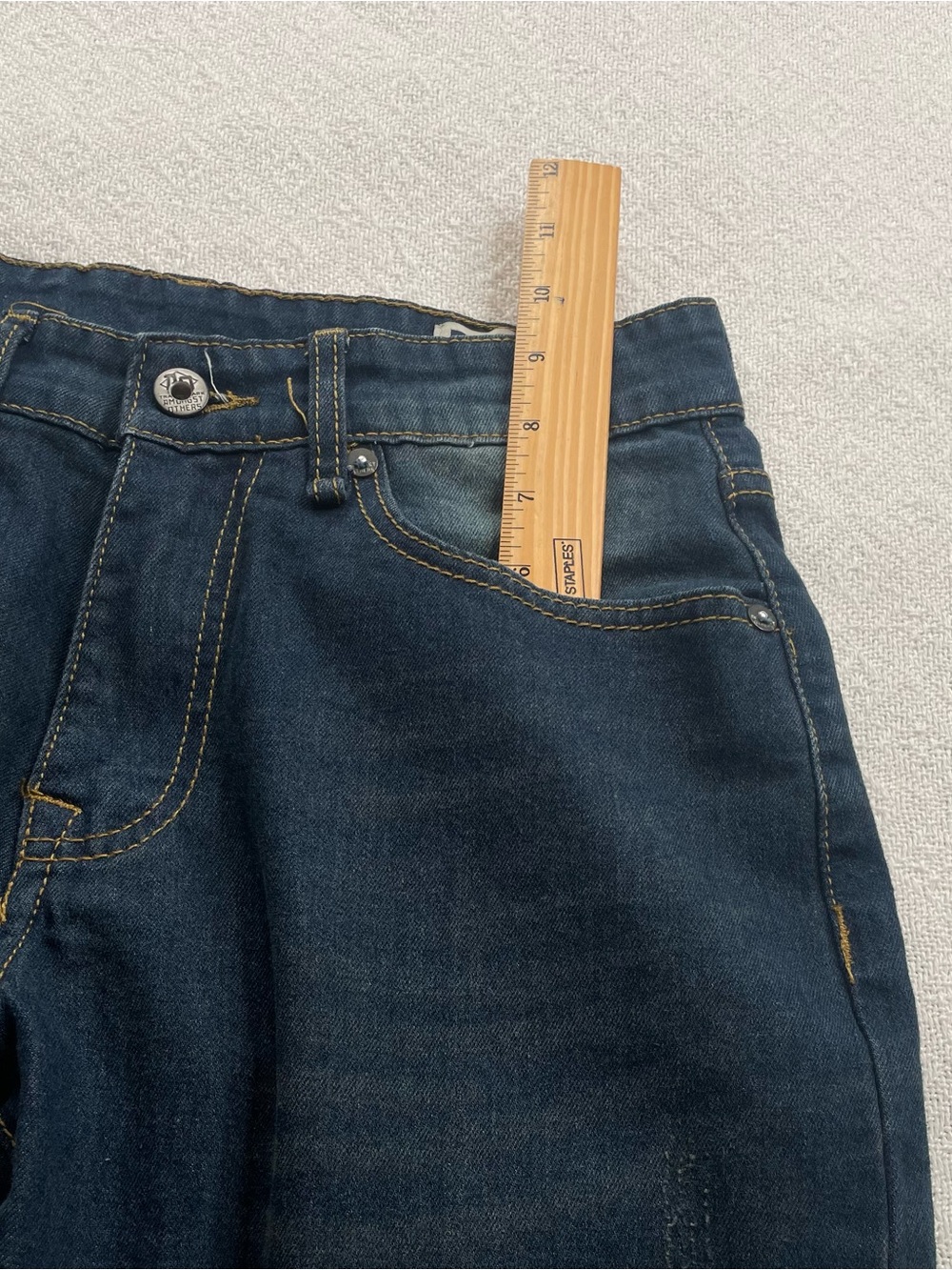 Amongst Other- Men's Dark Blue Bootcut Jeans - Casual Everyday Fit Size W30 L30 - Picture 7 of 12